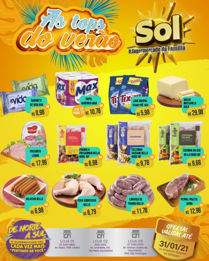 Supermercado Sol e as ofertas tops do verão Supermercado Sol e as ofertas tops do verão