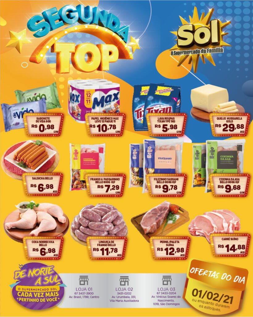 Supermercado Sol e as ofertas da segunda Top Supermercado Sol e as ofertas da segunda Top