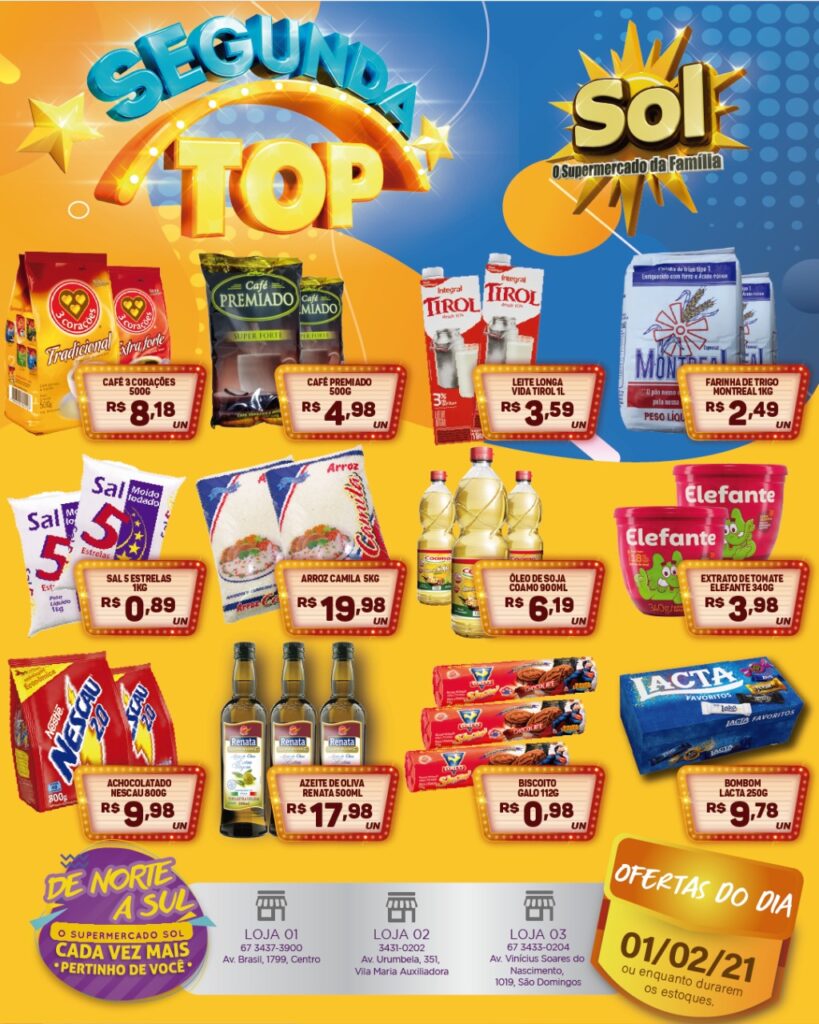 Supermercado Sol e as ofertas da segunda Top Supermercado Sol e as ofertas da segunda Top