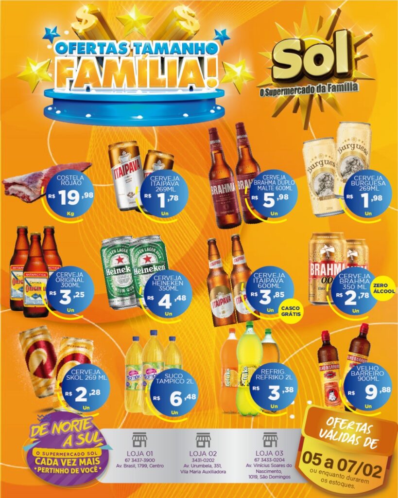 Supermercado Sol e as ofertas tamanho família