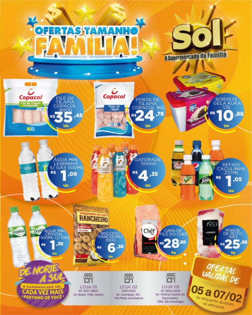 Supermercado Sol e as ofertas tamanho família
