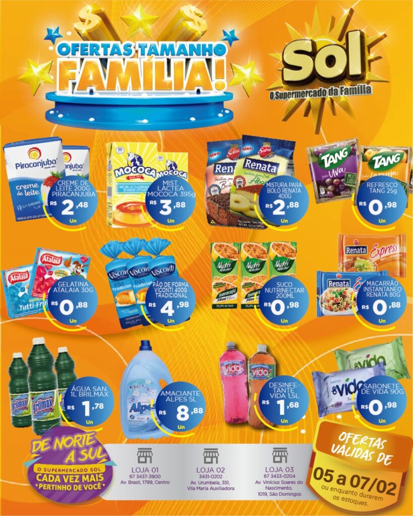 Supermercado Sol e as ofertas tamanho família