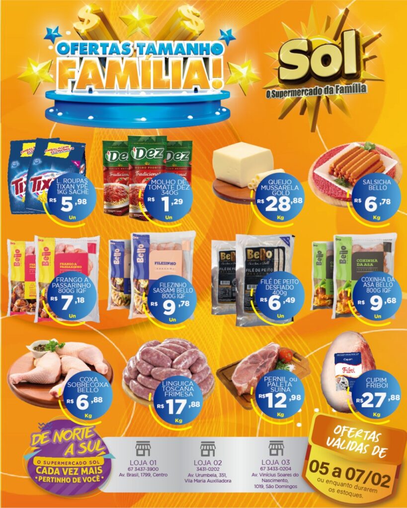 Supermercado Sol e as ofertas tamanho família