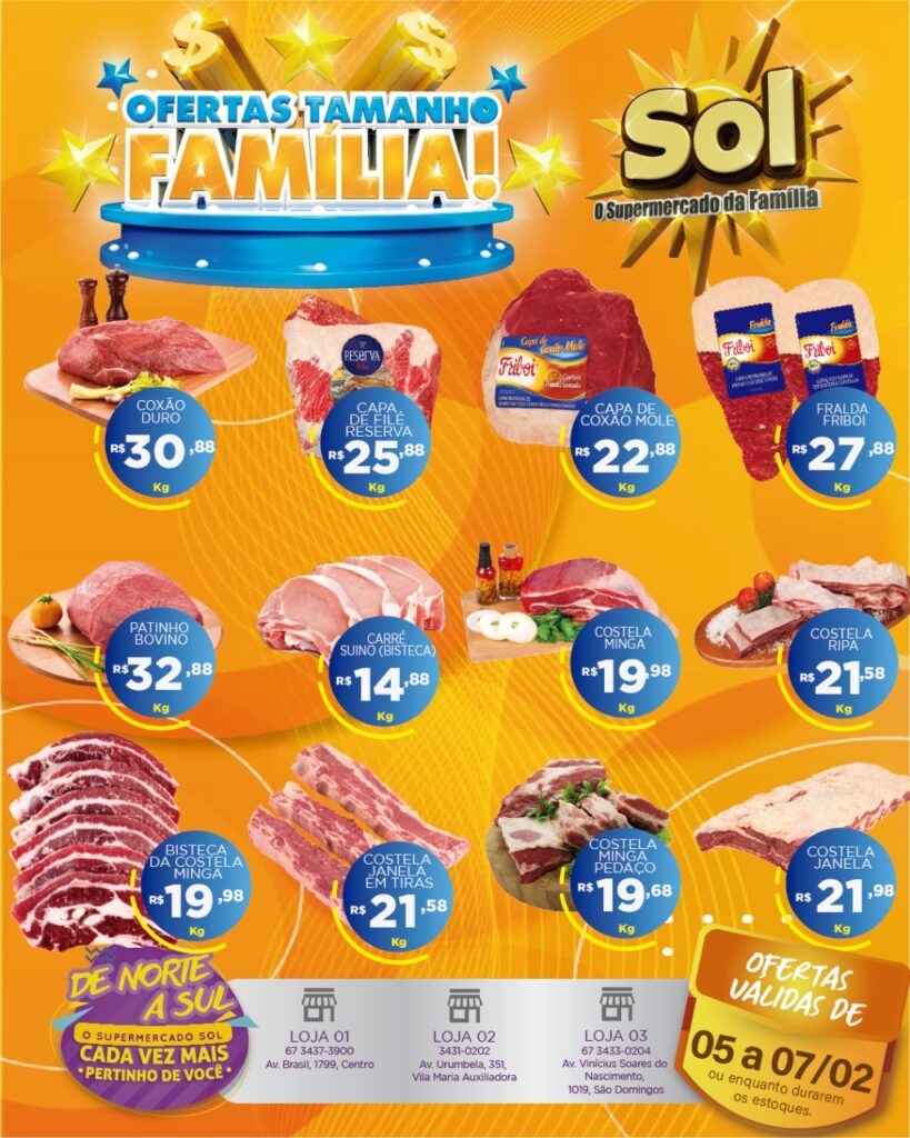 Supermercado Sol e as ofertas tamanho família