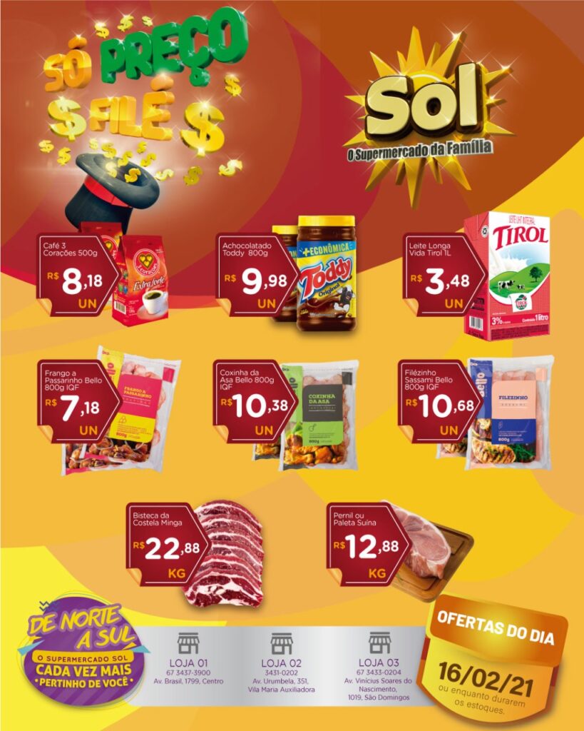 Supermercado Sol e as ofertas da terça só preços filé