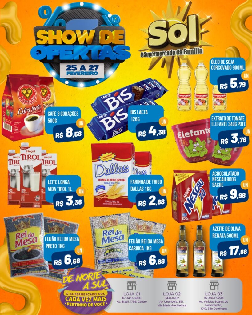 Supermercado Sol e a promoção show de ofertas