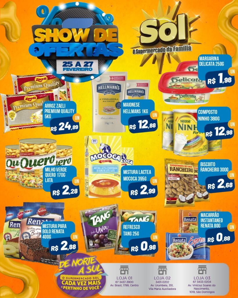 Supermercado Sol e a promoção show de ofertas