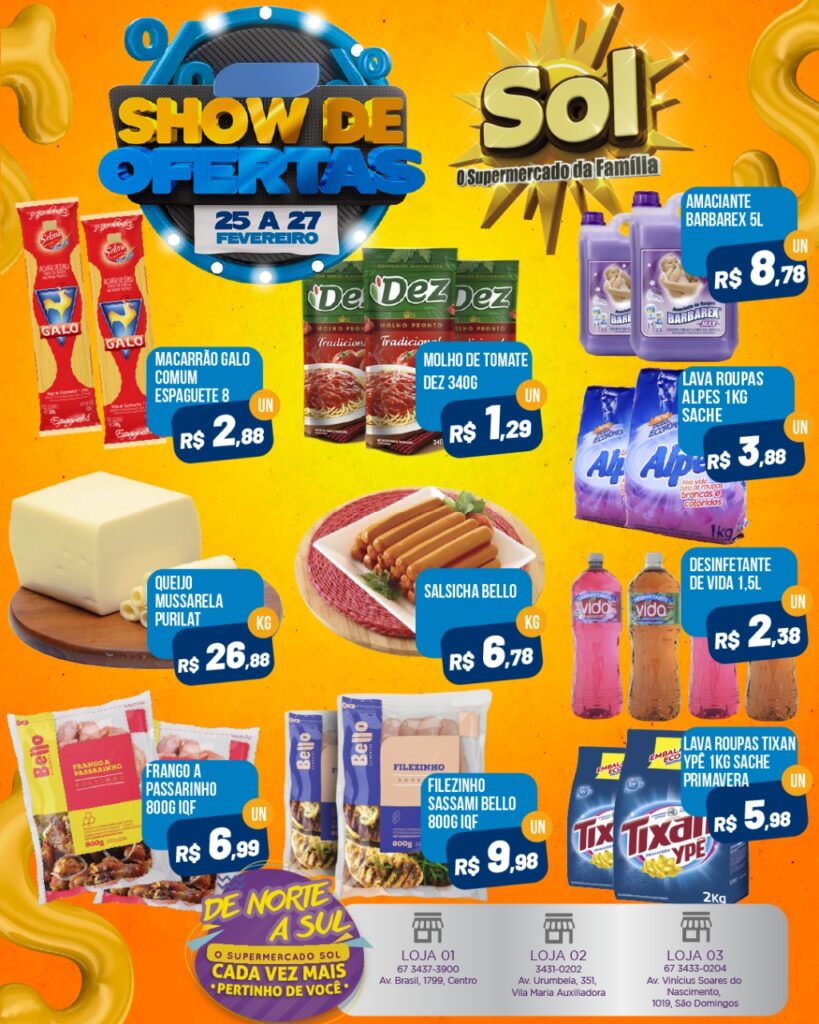 Supermercado Sol e a promoção show de ofertas