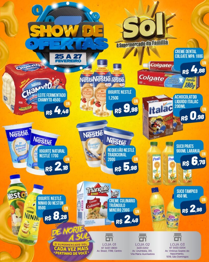 Supermercado Sol e a promoção show de ofertas