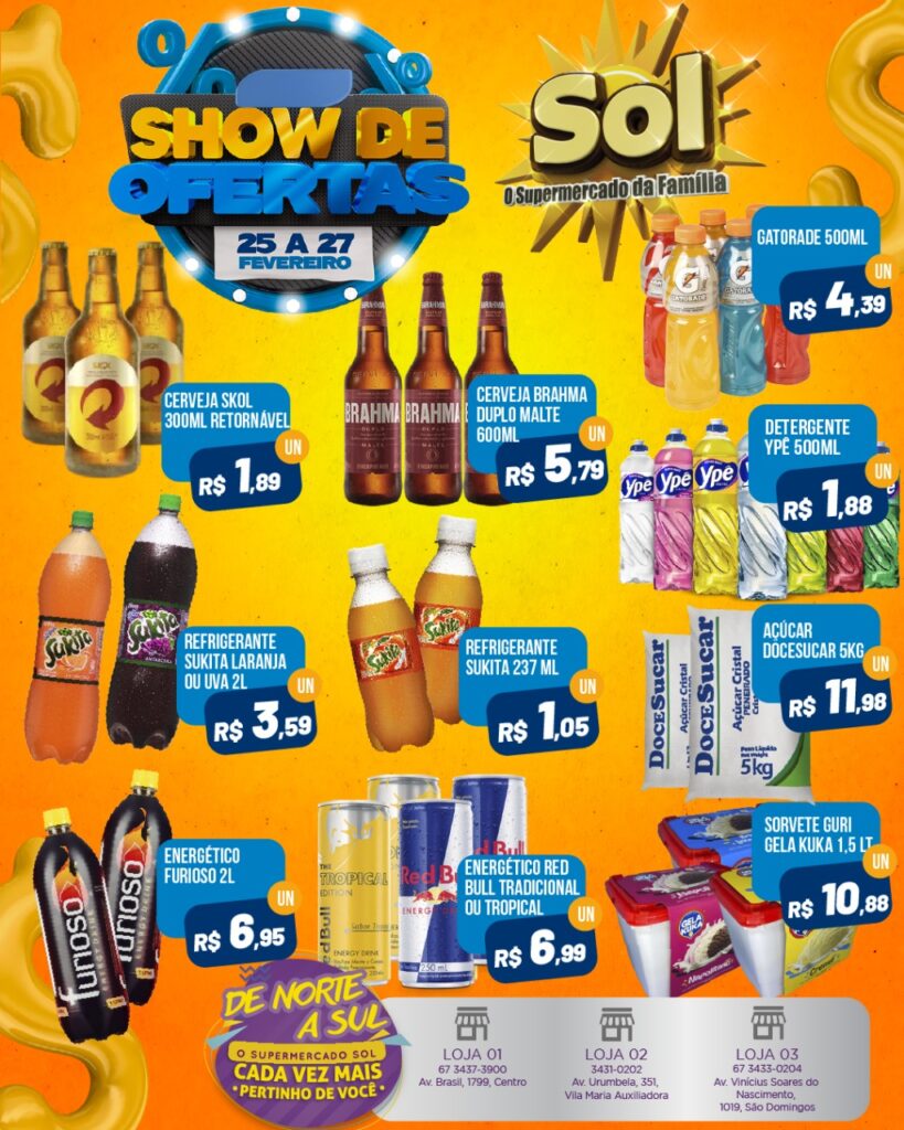 Supermercado Sol e a promoção show de ofertas