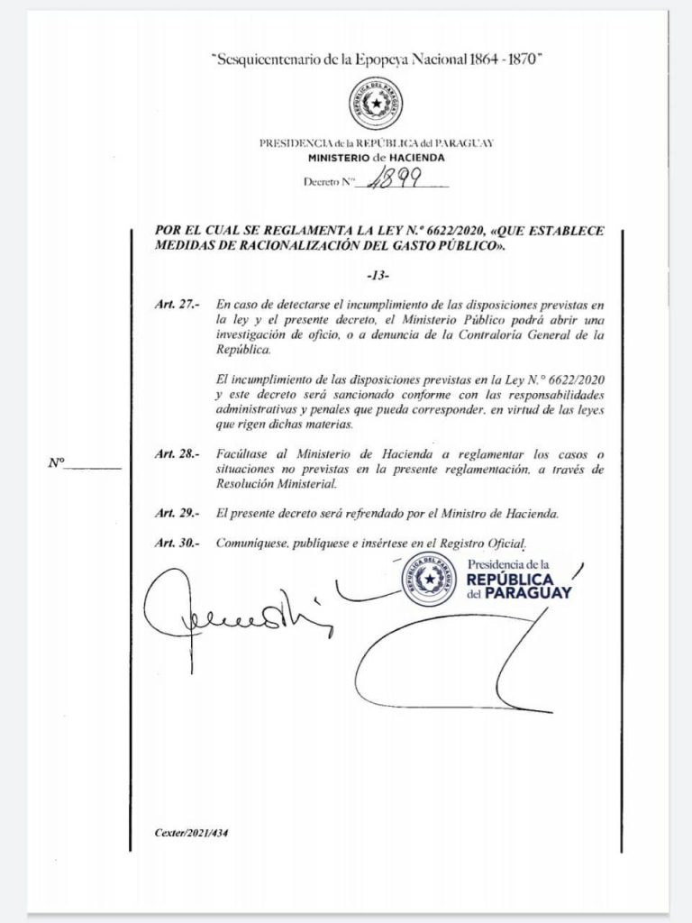 Ejecutivo reglamenta ley que racionaliza el gasto público Ejecutivo reglamenta ley que racionaliza el gasto público