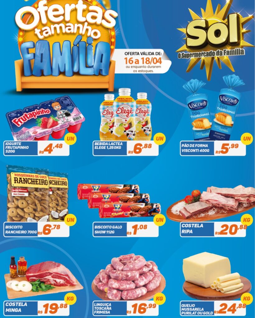 Supermercado Sol e as ofertas tamanho família