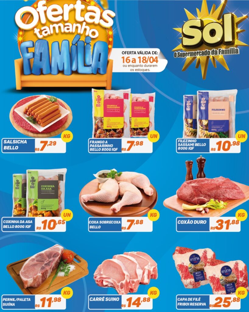 Supermercado Sol e as ofertas tamanho família