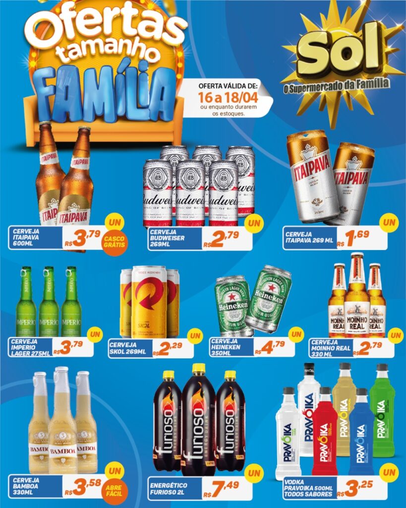 Supermercado Sol e as ofertas tamanho família