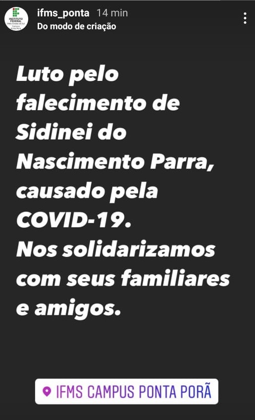 Nota de Falecimento: Sidinei do Nascimento Parra Nota de Falecimento: Sidinei do Nascimento Parra