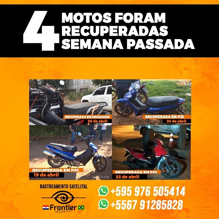 Ponta Porã: Frontier Security recupera sua moto furtada ou roubada rapidamente Ponta Porã: Frontier Security recupera sua moto furtada ou roubada rapidamente
