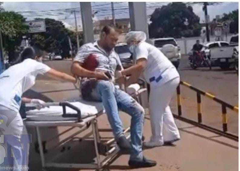 Na fronteira, homem escapa de atentado e mesmo baleado, chega a hospital