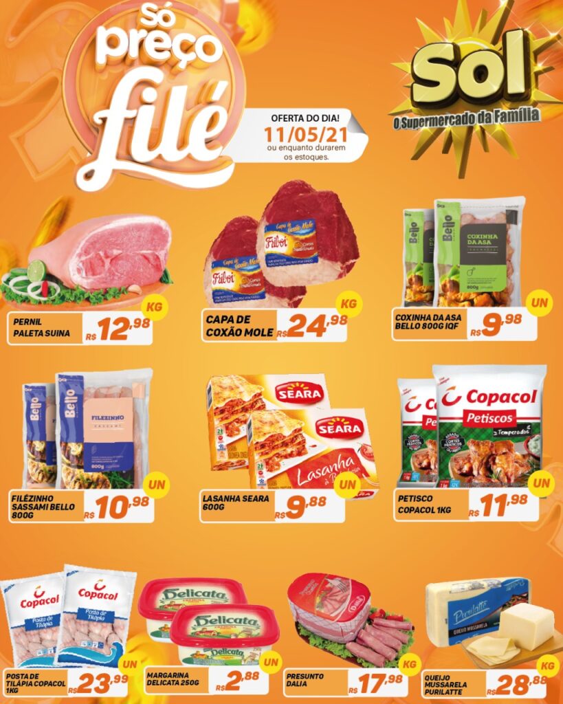 Supermercado Sol e as ofertas da terça só preço filé