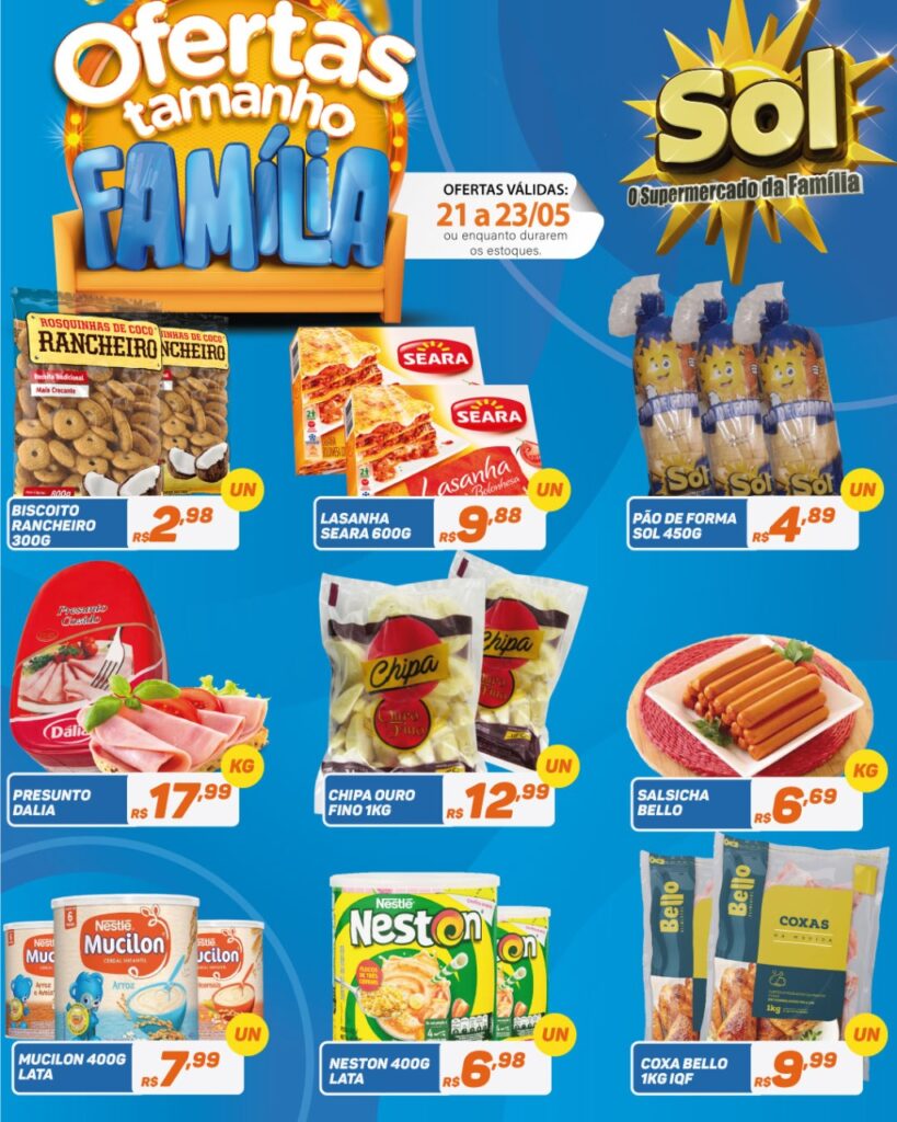 Supermercado Sol e as ofertas tamanho família