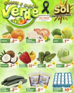 Hoje é dia das ofertas da quinta verde no Supermercado Sol