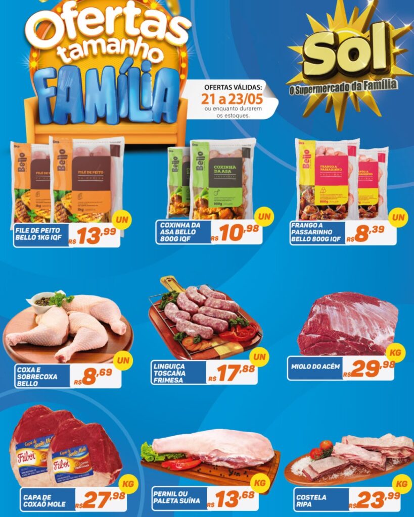 Supermercado Sol e as ofertas tamanho família