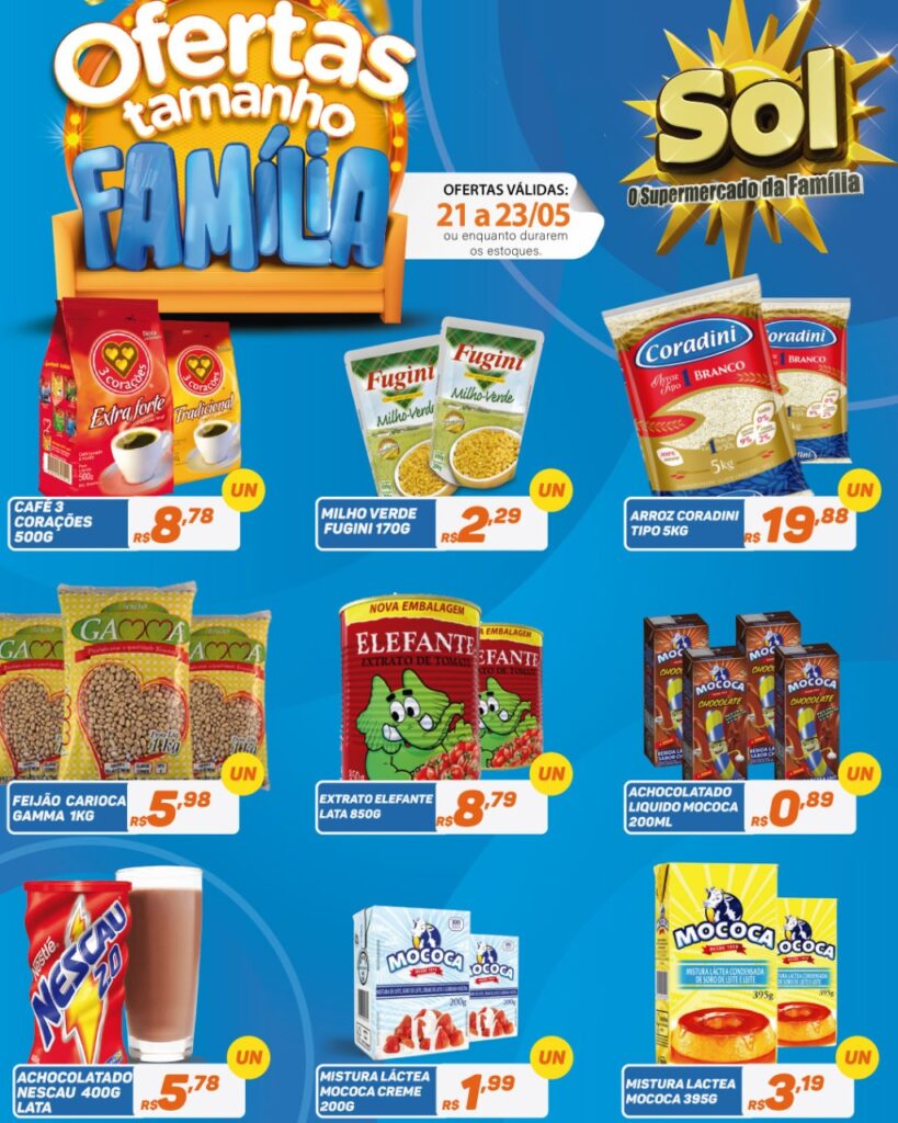 Supermercado Sol e as ofertas tamanho família