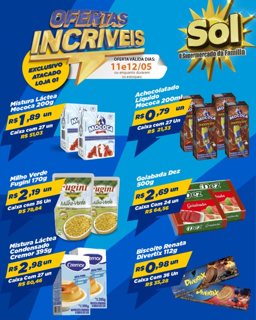 Supermercado Sol e as ofertas da quarta e quinta verde