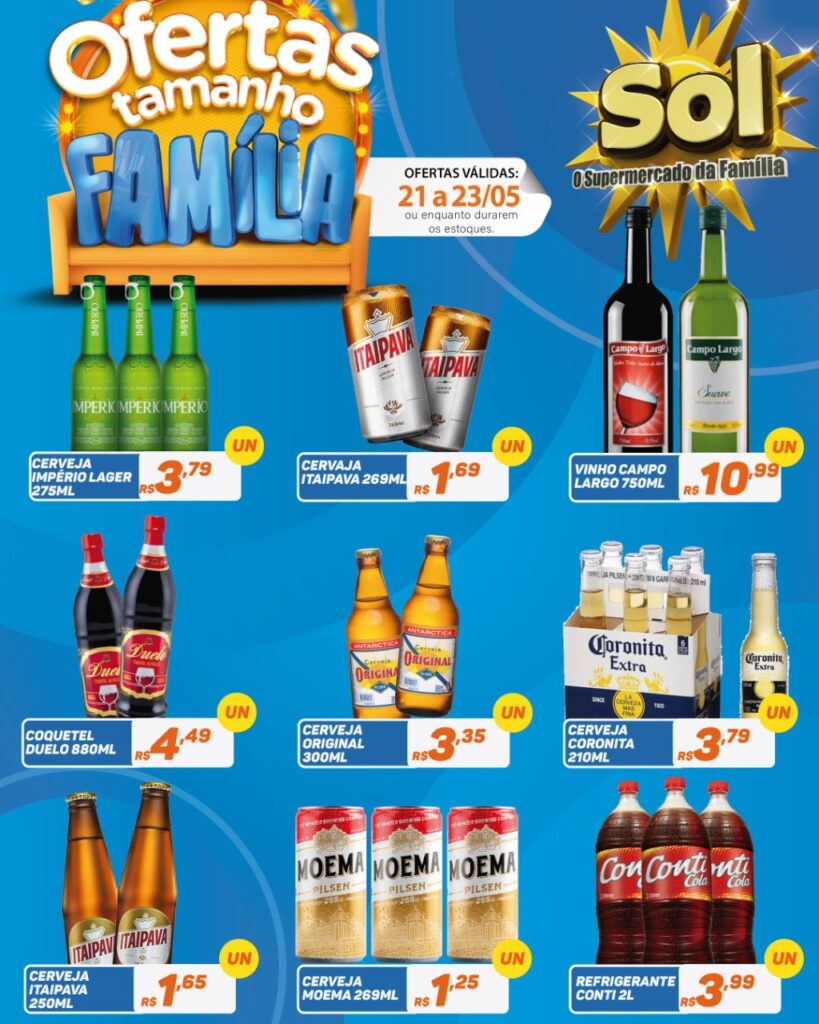 Supermercado Sol e as ofertas tamanho família