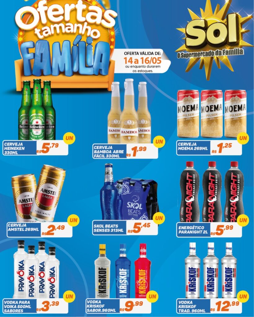 Confira as ofertas tamanho família do Supermercado Sol