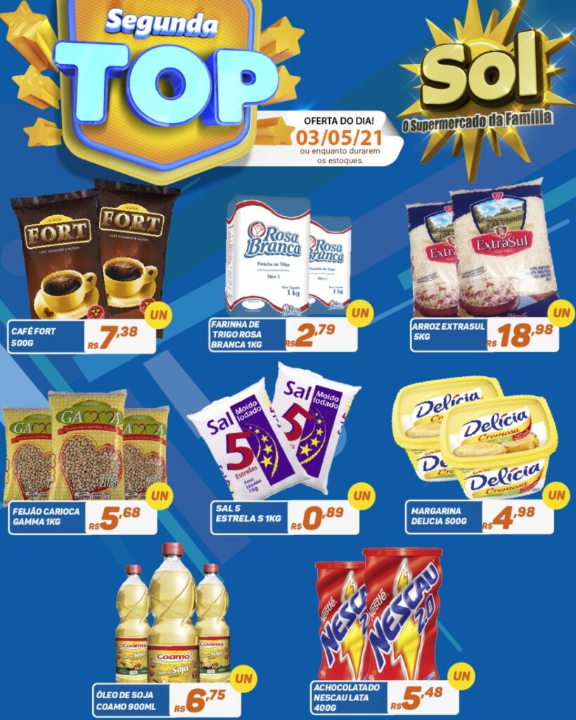 Supermercado Sol e as ofertas da segunda top