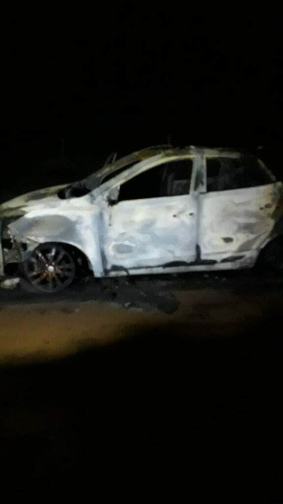 Carro queimado é encontrado próximo ao Rodoanel de Ponta Porã