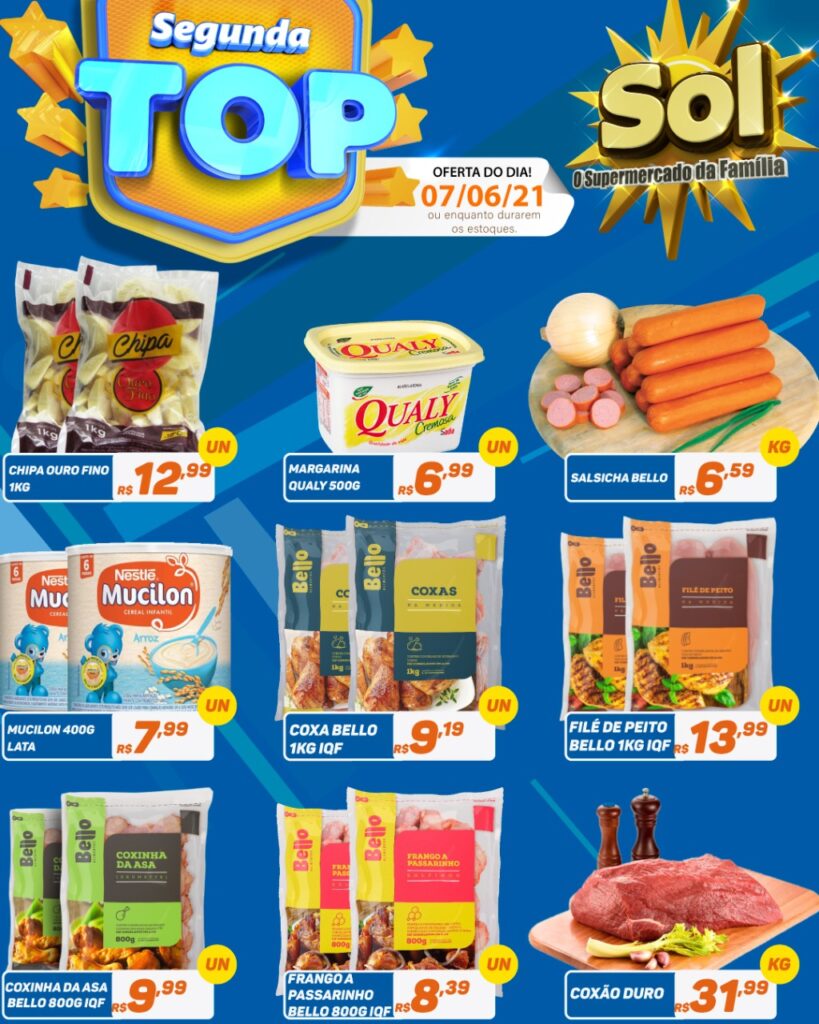 Confira as ofertas da segunda Top do Supermercado Sol