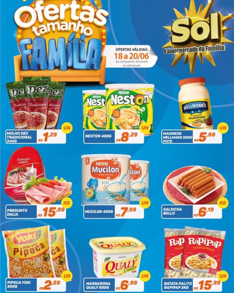 Supermercado Sol e as ofertas tamanho família