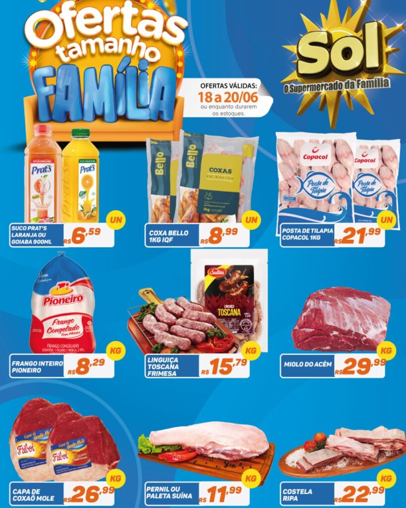 Supermercado Sol e as ofertas tamanho família