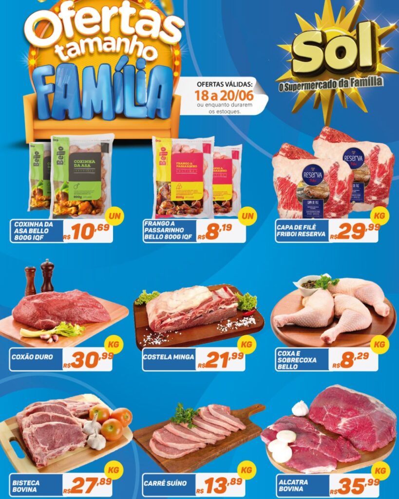 Supermercado Sol e as ofertas tamanho família