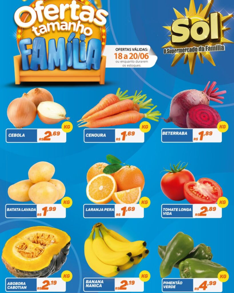 Supermercado Sol e as ofertas tamanho família