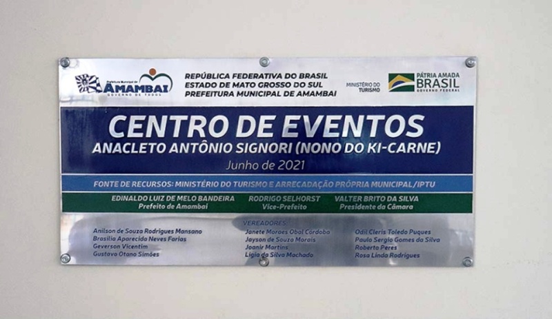 Prefeitura de Amambai inaugura Centro de Eventos Anacleto Signori 'Nono Ki Carne'