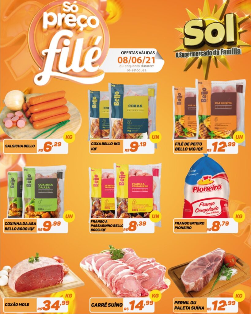 Supermercado Sol e as ofertas da terça só preços filé
