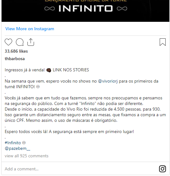 Thiaguinho se pronuncia após receber críticas por fazer show durante a pandemia Thiaguinho se pronuncia após receber críticas por fazer show durante a pandemia