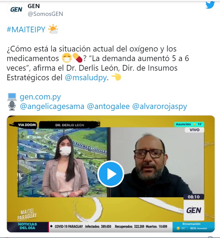 “La demanda de oxígeno aumentó 6 a 7 veces”, afirman desde Salud Pública “La demanda de oxígeno aumentó 6 a 7 veces”, afirman desde Salud Pública