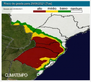 Massa de ar polar derruba temperaturas na fronteira