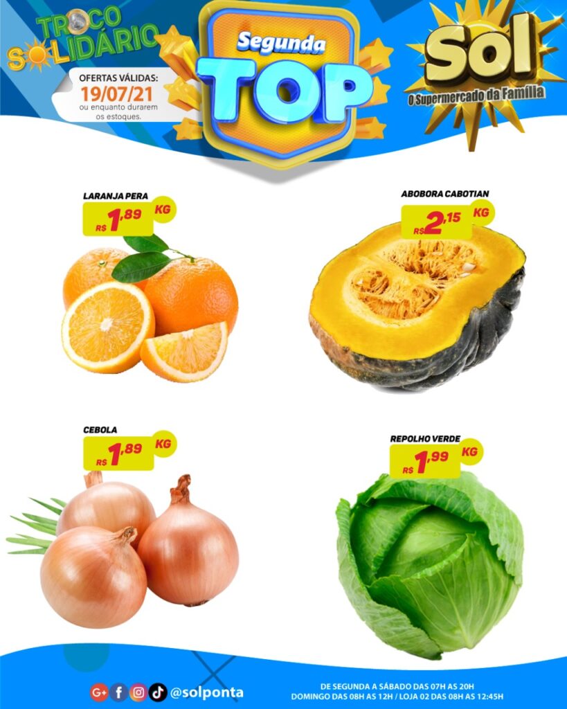 Supermercado Sol e as ofertas da segunda top