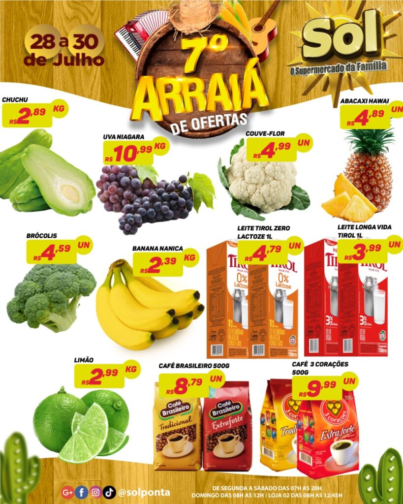 Supermercado Sol e as ofertas da quarta e quinta verde