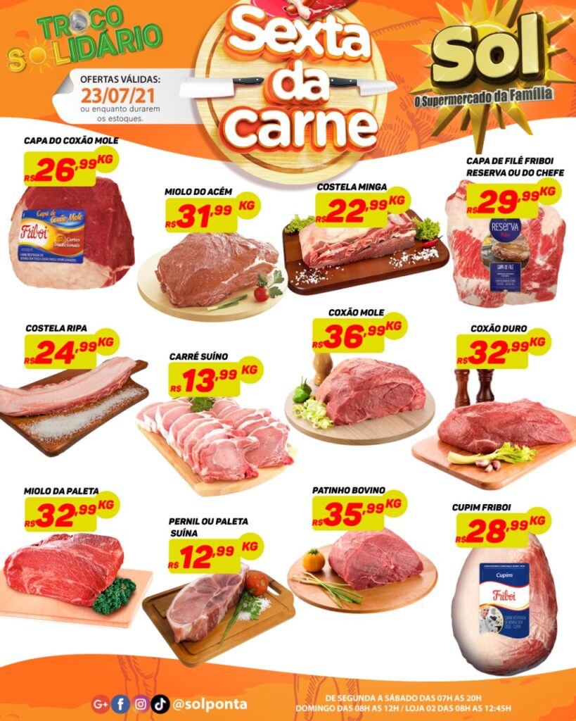 Supermercado Sol e as ofertas da sexta da carne Supermercado Sol e as ofertas da sexta da carne
