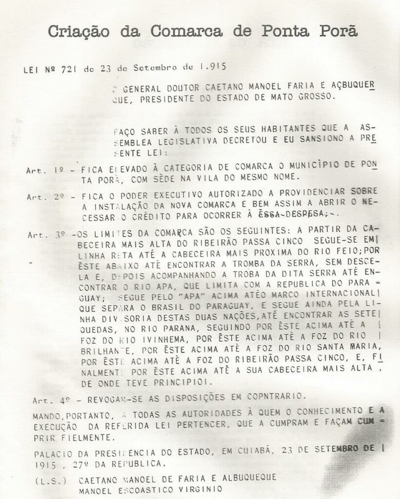 Artigo: Memória Histórica Política Da Fronteira: 1915 – Levantam-Se Colunas Da Loja Maçônica “Estrela Do Sul 5ͣ” No Decorrer Da Emancipação De Ponta Porã