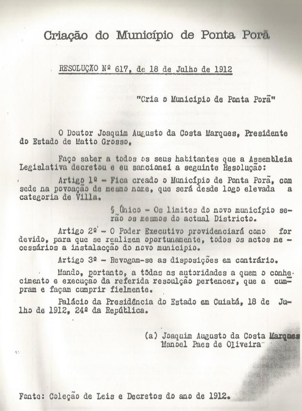 Artigo: Memória Histórica Política Da Fronteira: 1915 – Levantam-Se Colunas Da Loja Maçônica “Estrela Do Sul 5ͣ” No Decorrer Da Emancipação De Ponta Porã