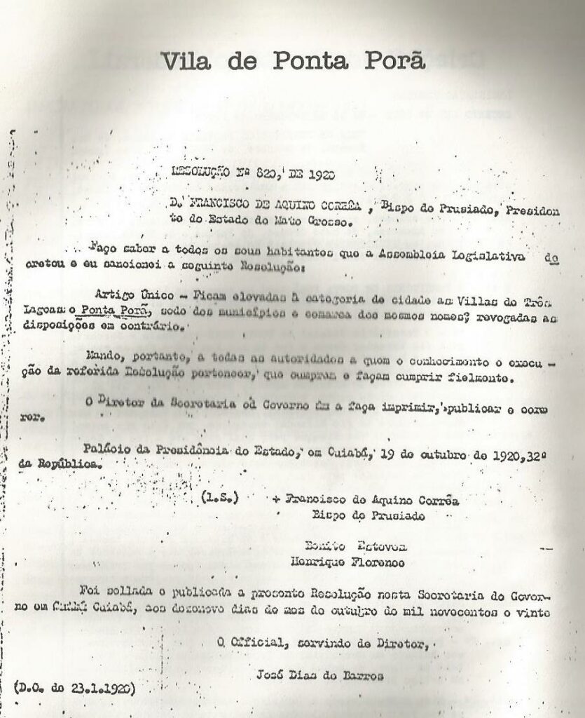 Artigo: Memória Histórica Política Da Fronteira: 1915 – Levantam-Se Colunas Da Loja Maçônica “Estrela Do Sul 5ͣ” No Decorrer Da Emancipação De Ponta Porã