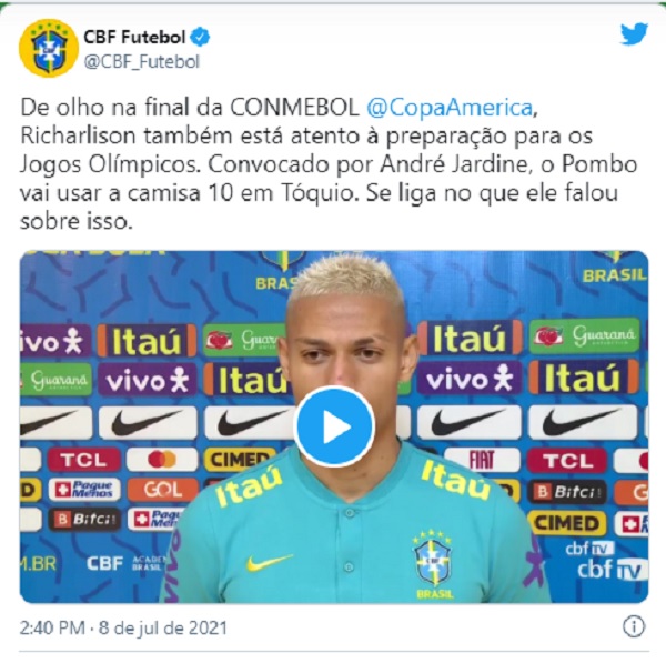 Decisivo no título de 2019, Richarlison quer o bi na Copa América Decisivo no título de 2019, Richarlison quer o bi na Copa América