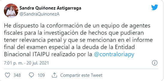 Fiscal General conforma equipo para investigar caso deuda ilegal de Itaipú Fiscal General conforma equipo para investigar caso deuda ilegal de Itaipú