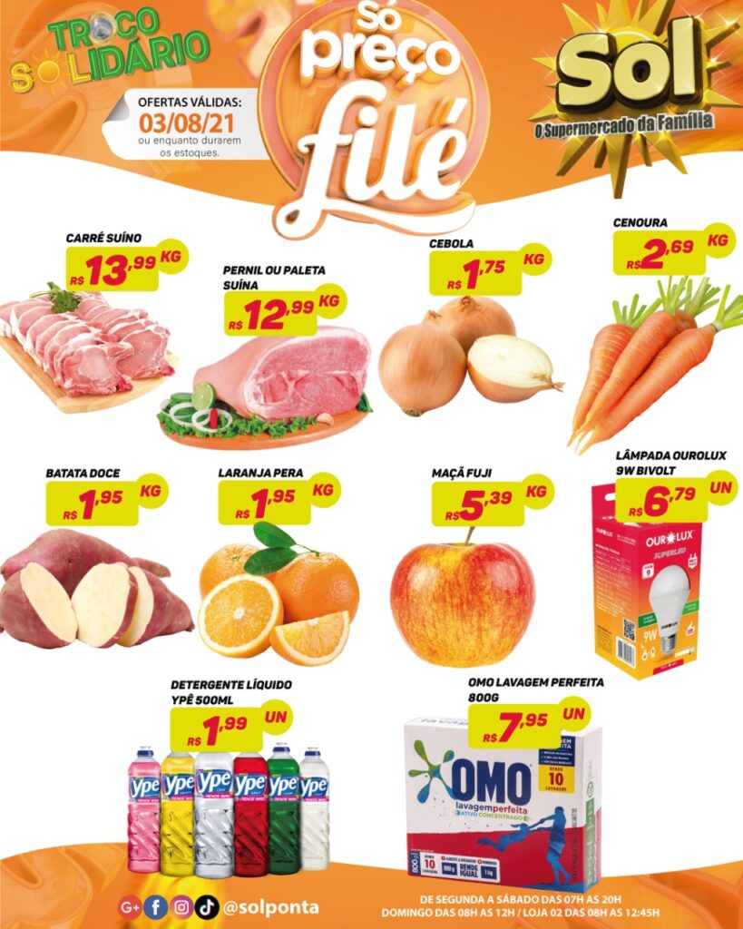 Supermercado Sol e as ofertas da terça só preços filé